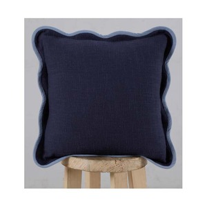 Funda de Cojín Cuadrada a Rayas con Bordado 'Stay Calm', Tejida en Lana Acrílica, Decorativa para el Hogar, Hecha a Mano - Product Image 2