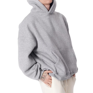 Nueva Sudadera con Capucha de Poliéster y Felpa, Manga Larga, Color Sólido, Estilo Oversize, Básica, Mezcla de Algodón, para Hombre - Product Image 2