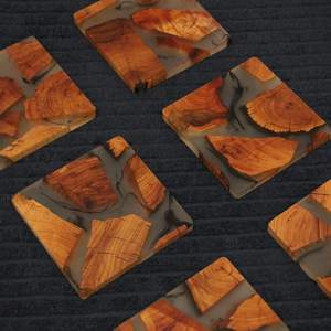 Wood with Poly Resin Absorbent <b>Coaster</b> ,Epoxy <b>Coaster</b> for <b>Drink</b> - Product Image 1