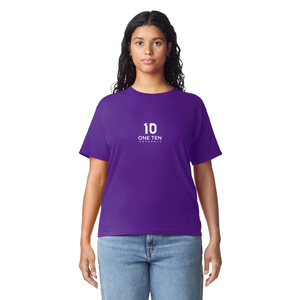 Camiseta de Mujer, Color Morado, Algodón Suave, Informal, Manga Corta, Cómoda, Básica, Ropa de Moda, Venta al Por Mayor Personalizada - Product Image 2