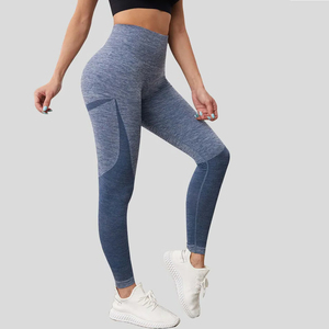 High Quality Custom Logo Knitted Breathable Four-Way Stretch Spandex/Polyester Scrunch <b>Butt</b> <b>Lifting</b> High Waisted <b>Leggings</b> Women - Product Image 1