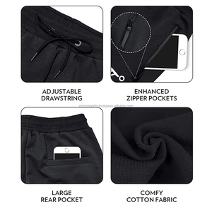 2025 hommes coupe ajustée athlétique pantalons de survêtement coton Joggers ceinture élastique doux Stretch décontracté sport vêtements de sport plat avant Style - Product Image 5
