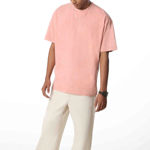 Camiseta de última moda, informal y para uso diario, con lavado ácido, precio económico, material de algodón suave, teñido liso, hecha en Pakistán. - Product Image 1