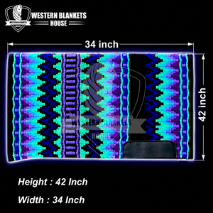 Tapis de selle western professionnel tissé à la main, 100 % laine de Nouvelle-Zélande, doublure en polaire, rembourrage en polyester, patch en cuir de haute qualité - Product Image 4