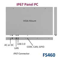 PC industriel marin tactile 46 pouces entièrement étanche IP67 (écran tactile PCAP/résistif en verre AG) 8 Go/16 Go de RAM 250 Go/1 To de stockage