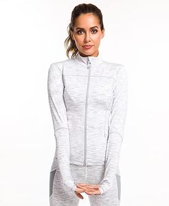 Camiseta Deportiva de Manga Larga con Cuello Alto y Cremallera para Mujer, Color Rosa, Transpirable, de Spandex y Poliéster, Ajuste Ceñido, Estilo Casual - Product Image 2