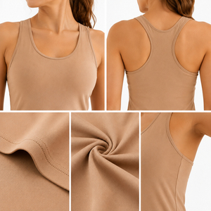 Camiseta sin mangas con cuello en U para mujer, camiseta sin mangas suave y transpirable ligera para gimnasio, yoga, entrenamiento, uso diario informal - Product Image 6