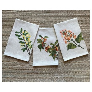 Vente directe d'usine merveilleuse bouteille serviettes imprimées ensemble de 40 gaze crêpe coton tissu 42x42cm dîner torchon décors de cuisine - Product Image 3