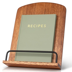 Support de livre de recettes en bois de qualité supérieure pour comptoir de cuisine, support ergonomique pour livre de bureau, support portable pour tablette et affichage de recettes - Product Image 1