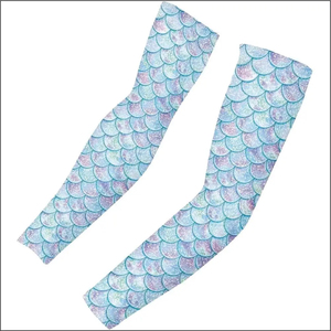 Manchons de cyclisme OEM blancs avec imprimé de paillettes colorées, protection anti-UV unisexe, taille adulte - Product Image 6