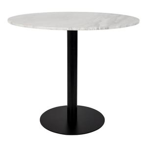 Mesa de Comedor Moderna de Madera Maciza y Mármol, Base de Metal Negro, Diseño Minimalista Hecho a Mano, Estructura Estable, Muebles para el Hogar, Villa, Hotel - Product Image 3