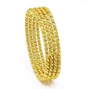 Wholesale Brass 14K 18K 24K Gold Plated Turkish Twist <b>Bangles</b> <b>Set</b> Fashion <b>Bangles</b> Middle Eastern Gold Filled Forming <b>Bangles</b> <b>Set</b> - Product Image 2