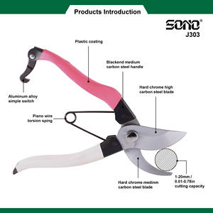 Sécateur de taille-branches SONO J303 avec poignée en acier au carbone antidérapante, lame en acier au carbone chromé, qualité industrielle/bricolage - Product Image 2