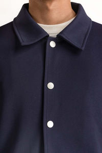 Blouson universitaire unisexe tendance coupe oversize col et poignets côtelés manches contrastantes broderie personnalisée tendance tenue d'équipe scolaire - Product Image 4