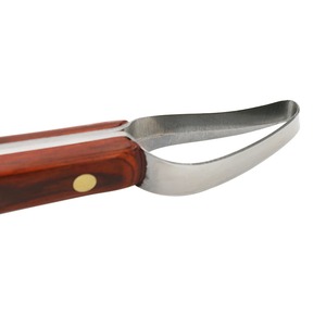 Cuchillo para Herraduras con Mango de Madera, Hojas de Acero Inoxidable de Doble Filo y Forma de Anillo, Herramientas para Recortar Pezuñas de Ganado y Ovejas - Product Image 3
