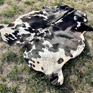 Genuine Salt & Pepper Cowhide Rug, Speckled Brazilian Cow Hide Rug Cow Skin Leather Hide Rugs in Natural Cow Skin Cowhide - Product Image 1