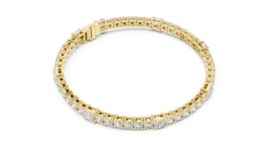 Pulsera de Lujo Clásica con Diamantes Cultivados en Laboratorio, Corte Princesa, Bañada en Rodio, Oro Amarillo de 18K, para Uso Diario en la Oficina, Compromiso, Mujer - Product Image 3