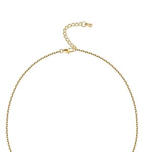 Gold Letter Pendant <b>Necklace</b> with Green Leaf Accent Fine Chain Minimalist <b>Statement</b> Women Fashion Jewelry Elegant Everyday - Product Image 3