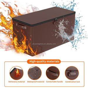 Custodia ignifuga pouf Cube pieghevole a forma di fuoco borsa Ottoman sgabello portaoggetti con blocco in pelle poggiapiedi sgabello scatola di immagazzinaggio - Product Image 3