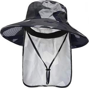 Sombrero de Pesca Unisex de 5 Paneles con Protección UV, de Algodón, con Estampado Puff, Ala Ancha, Gorra para el Sol para Actividades al Aire Libre, Camping y Senderismo - Product Image 6