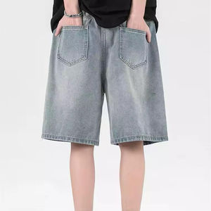 กางเกงยีนส์ขาสั้นผู้ชายสำหรับฤดูร้อน ระบายอากาศได้ดี สีซีดสไตล์ลำลอง สตรีทแวร์ ทรงหลวม ผ้าฝ้าย 100% ออกแบบโลโก้ได้ตามต้องการ - Product Image 5