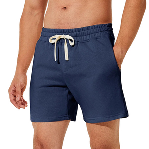 Short de bain décontracté pour homme, couleur unie violette, séchage rapide, avec cordon de serrage, taille mi-haute, en polyester tricoté - Product Image 4