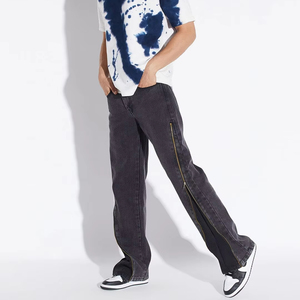 High Quality Hip Hop Baggy Wide Leg Cargo Pant Multi Pocket Mens <b>Jeans</b> - Product Image 1