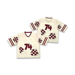 Custom Printed Football Jerseys Cropped Quick Dry Mesh Boxy Fit Oversized Vintage American T-Shirt Unisex Streetwear Made - Product Image 2