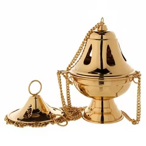 Brass Thurible Censer and Aromatic Incense <b>Burner</b> <b>for</b> Home <b>Essential</b> <b>Oil</b> Use Hand-made with Sandalwood - Product Image 3
