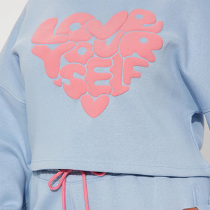 Ensemble jogging et sweat-shirt décontracté vert uni 100 % coton écologique respirant à séchage rapide avec cordon de serrage pour femme, grandes tailles - Product Image 3