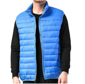 Custom OEM LOW MOQ Fitted Biker Puffer Vest <b>Jackets</b> Hooded Breathable Eco-Friendly Canvas <b>Waterproof</b> <b>Winter</b> Sleeveless Custom - Product Image 1