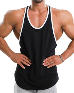 Camiseta sin mangas negra con franja blanca, camiseta deportiva de estilo único y la mejor calidad disponible en todos los colores y estilos. - Product Image 1