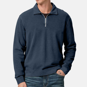 Sudadera de Forro Polar con Cierre de Cremallera de un Cuarto para Hombre, Color Verde Oliva, Corte Regular, Cuello Camisero, Ropa Casual de Otoño e Invierno - Product Image 5