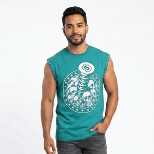 Men Casual Sleeveless Muscle Shirt Stringer Tank Top Gym Fitness Basketball <b>Running</b> <b>Singlet</b> Quick Dry Breathable Customizable - Product Image 1