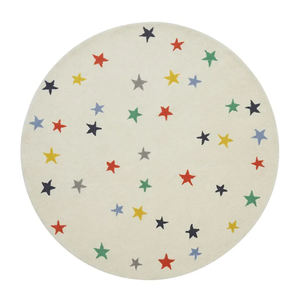 พรมขนสัตว์ทอมือลายดาวหลากสี พรมเด็กเนื้อนุ่มทำมือ ขนปุยปานกลาง สำหรับห้องเด็ก ห้องเล่น และห้องนั่งเล่น - Product Image 4