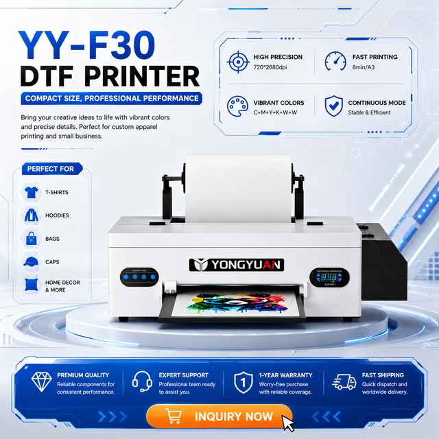 Mini A3 DTF Printer L1800 Startup Kit Digital Transfer Printing Machine for Small Business T-shirt DIY Custom Apparel System