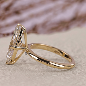 Anillo de compromiso Adaya Marquise Solitaire con diamante CVD cultivado en laboratorio de 1ct 2ct 3ct 4ct 5ct, oro de 10K 14K 18K o platino PT950, joyería personalizada para mujer. - Product Image 4