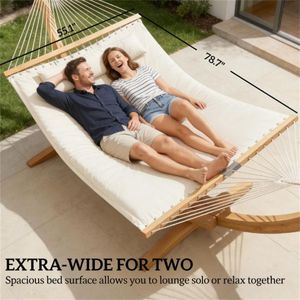 Double Outdoor <b>Hammock</b> Swing-for Relaxation and Leisure Time - Product Image 3