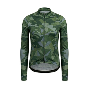 Maillot de Ciclismo de Manga Larga para Hombre, Secado Rápido, 100% Poliéster, 180g, Negro con Patrón de Flechas Rojas, Cierre Completo, para Ciclismo de Carretera - Product Image 3