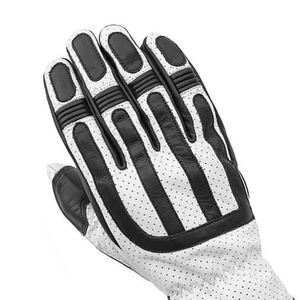 Gants de course antidérapants à doigts entiers en cuir enduit de polyuréthane noir et blanc, respirants, design à panneaux, fermeture à tirette, unisexe - Product Image 2