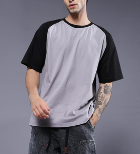 T-shirt Homme Coupe Boxy Oversize 100% Coton Color Block Raglan 240 GSM Écologique Personnalisable avec Logo OEM – Meilleures Ventes - Product Image 5