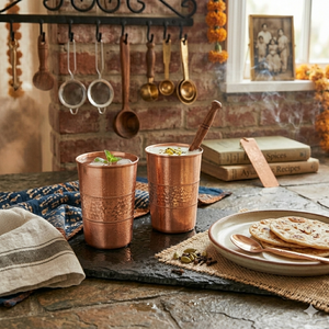 Vaso de Agua de Cobre Puro Martillado a Mano, Vaso Ayurvédico para Bebidas Saludables, Utensilios de Cocina Artesanales de Primera Calidad, Exportación al por Mayor - Product Image 4