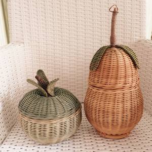Panier de rangement adorable sur le thème des fruits, décoration de chambre d'enfant, paniers en rotin de qualité supérieure - Product Image 1