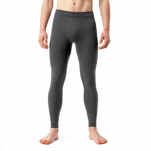 Leggings de Compresión de Secado Rápido de Poliéster/Algodón para Hombre, Sólidos, Elásticos en Cuatro Direcciones, Transpirables, con Cintura Elástica, para Gimnasio, Entrenamiento y Deportes - Product Image 1