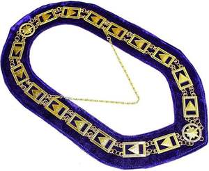 Custom Embroidered Masonic <b>Collar</b> Jewel with Durable <b>Metal</b> and Chain Hook Fastening - Product Image 3