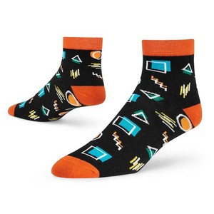 New Custom Design Unisex Adult Cotton Geometrical <b>Socks</b> Light Blue <b>Black</b> Trim Digital Print Breathable Holiday Designs - Product Image 2