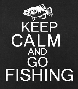 Camiseta negra de manga corta 100% algodón para hombre con estampado gráfico de peces, diseño informal con cuello redondo, camisetas de verano, Keep Calm And Go Fishing - Product Image 3