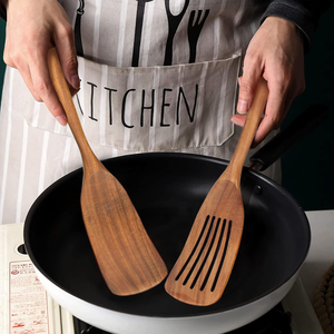 Espátulas de madera de acacia no tóxicas para utensilios de cocina, juego de utensilios de cocina con mango largo, venta al por mayor de fábrica en Vietnam - Product Image 3
