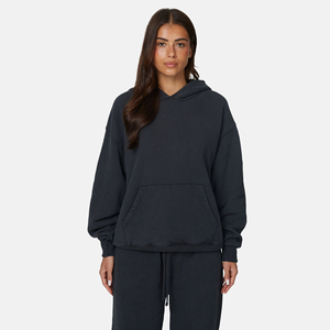 Sudadera con Capucha 100% Algodón Francés, Estilo Básico, Lisa, para Mujer - Product Image 1