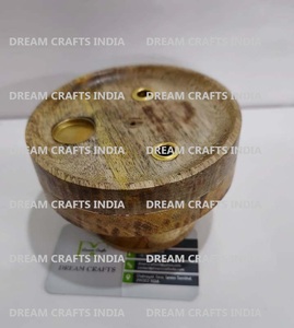 Wooden Brass Tower Charcoal Incense Burner Modern Tea Light Stand Holder For Aromatic <b>Diffuser</b> Home Incense <b>Stick</b> Burner Holder - Product Image 4